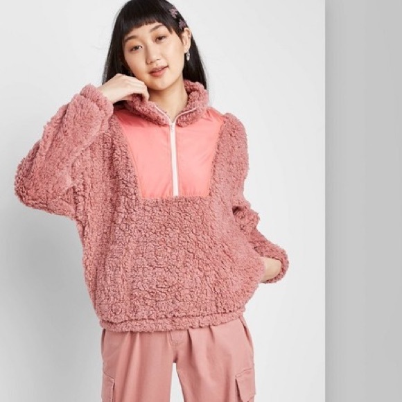 wild fable Jackets & Blazers - NWT Wild Fable Quarter Zip Pullover Sherpa Jacket